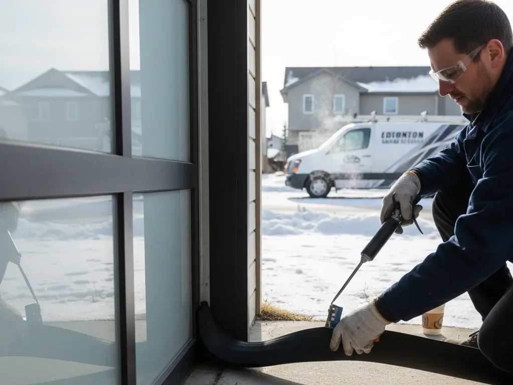 Garage door weatherstrip installation