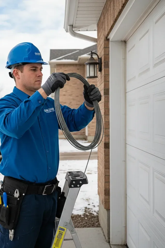 Safety cable garage door  repair